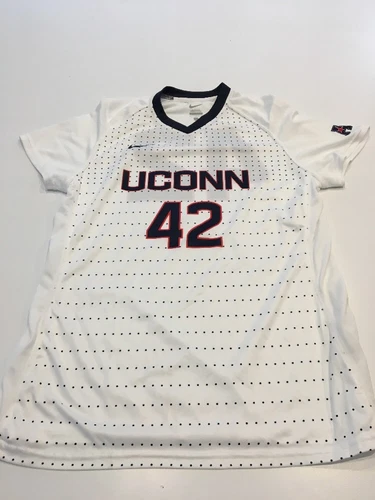 Game Worn Used UConn Huskies Connecticut Soccer Jersey #42 Nike Lrg Womens