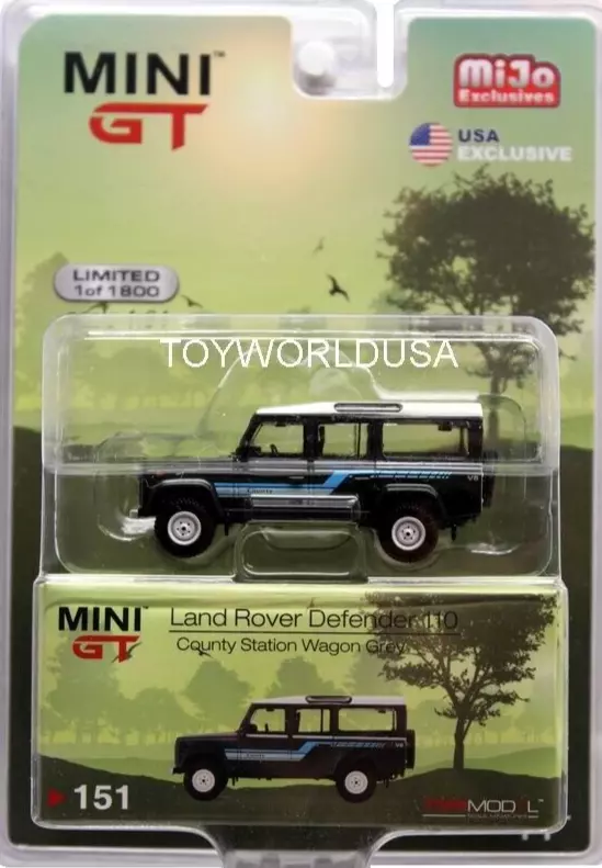 Mini GT 1:64 Scale #151 Land Rover Defender 110 County Station