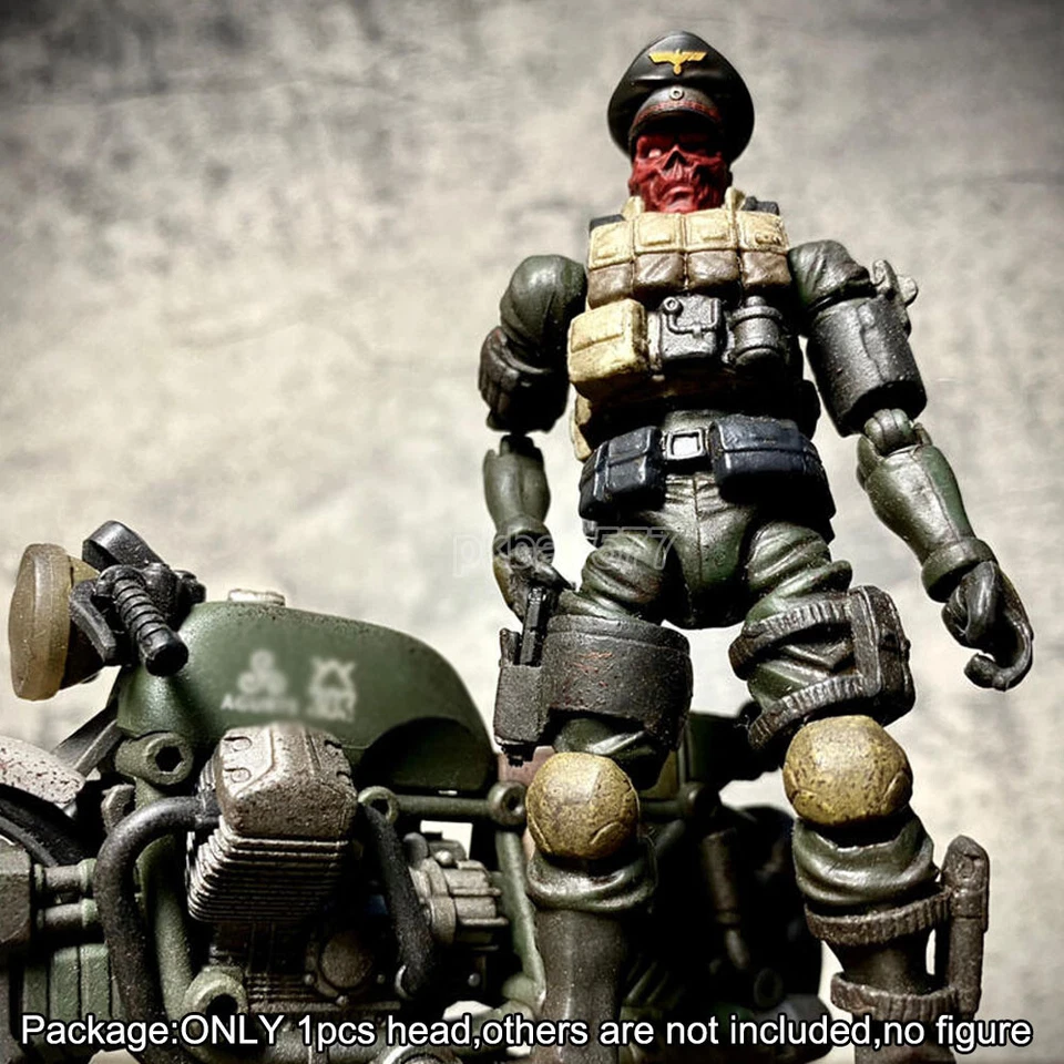 Premium 1/18 COOL Calavera Roja con Sombrero Cabeza de Soldado Esculpida para Figura de Lluvia Ácida de 3.75" Foto 2 de 4