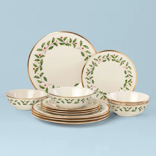 Lenox Fine China HOLIDAY Weihnachten 12-teiliges Set - N/O 893172 mit Schalen 