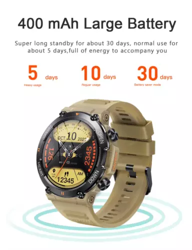 Military Smart Watches For Men (Make/Answer Calls) Bluetooth Sports Smartwatch - Picture 18 of 21