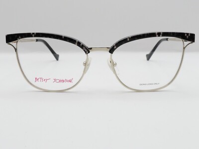 BETSEY JOHNSON HERA CAT EYE FULL RIM EYEGLASS FRAMES GOLD 54-17-140 NEW