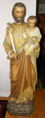 Large Vintage/Antique Lifesize Saint Joseph & Baby Jesus Church