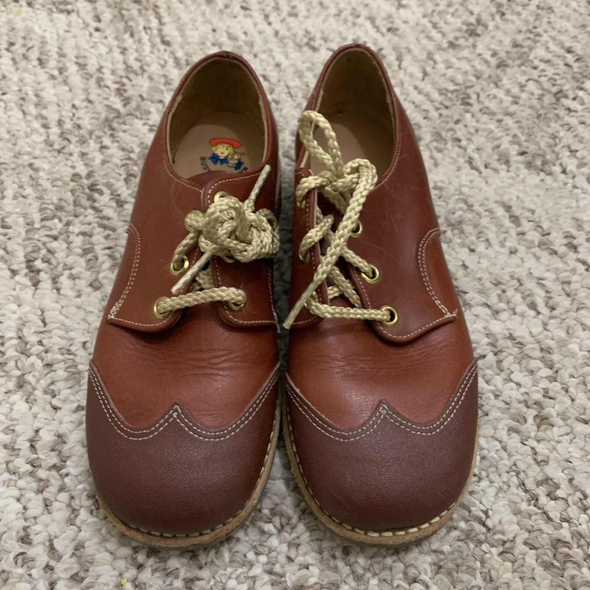 Vintage Buster Brown Brown Kids Shoes Leather Lace Up Dress 12 Toddler  Formal