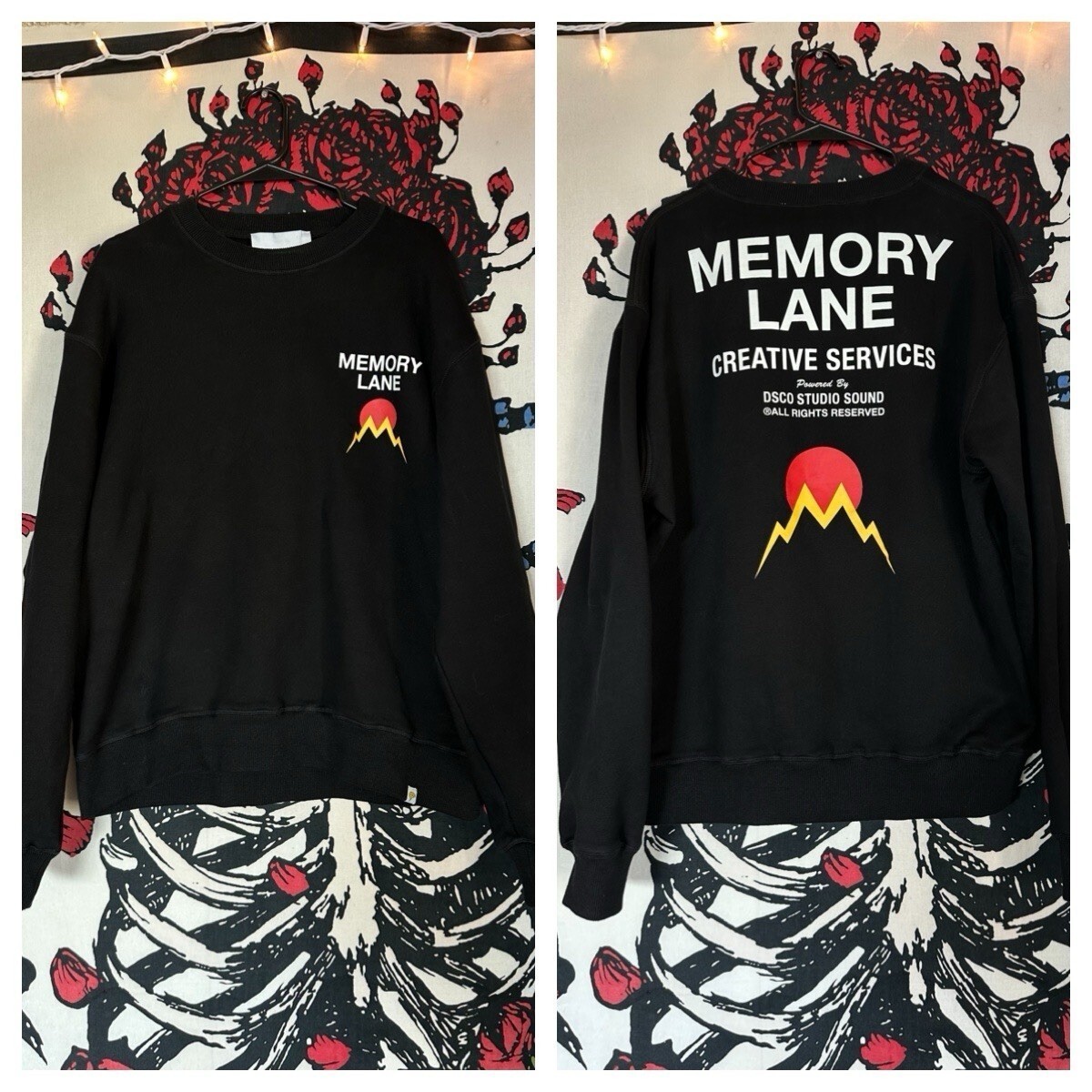 Memory Lane Creative Services Black Crewneck Swea… - image 1