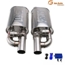 Pair 3" Adjust Sound valve Muffler Exhaust W/ Exhaust Valve 8.5'' * 6 ''