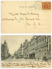 1903 Melbourne Victoria Australia ppc Sc 195 perf 12-1/2 x 12 Footscray cancel