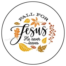 30 FALL FOR JESUS ENVELOPE SEALS LABELS PARTY FAVORS STICKERS 1.5"