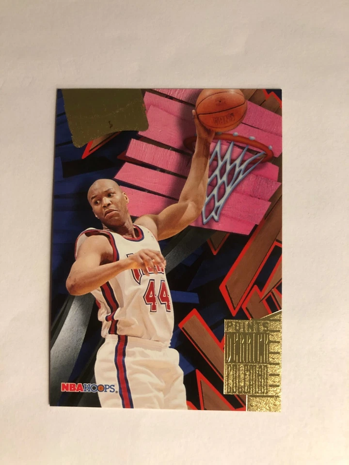 Tarjeta de baloncesto Derrick Coleman SkyBox 1996 # SL30 hecha en EE. UU. Foto 3 de 4