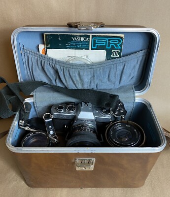 Yashica FR II DSB 50mm Camera with Flash, Lenses, and Booklets | eBay