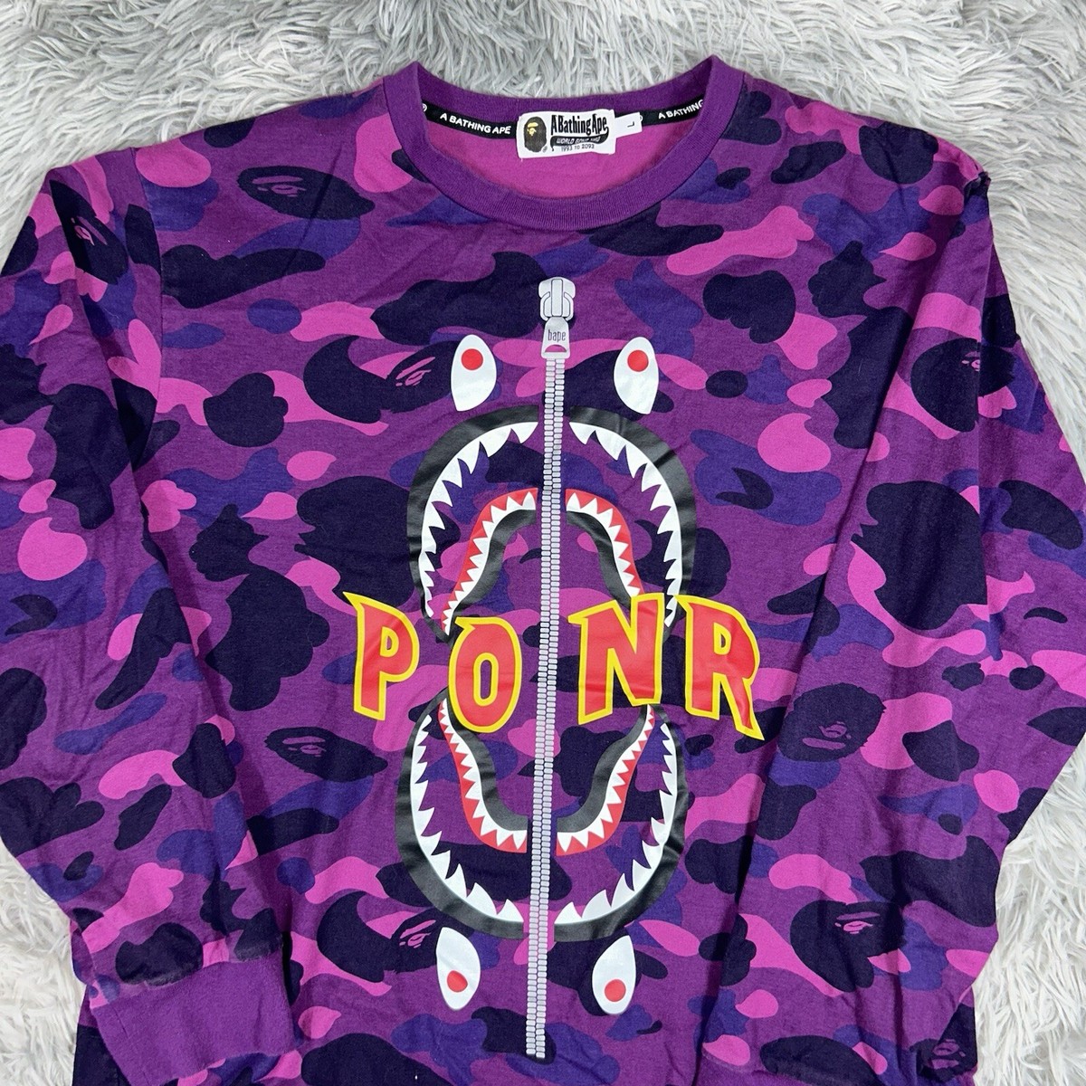 A Bathing Ape 長袖 L 紫カモ シャーク s-l1200.jpg