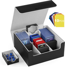 Card Deck Case Leather Storage Box Magnetic Closure for MTG YuGiOh Sports Cards