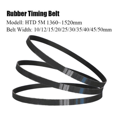 Timing Belt HTD 5M Width 10~50mm Arc Tooth Rubber Transmission Belt 1360~1520mm