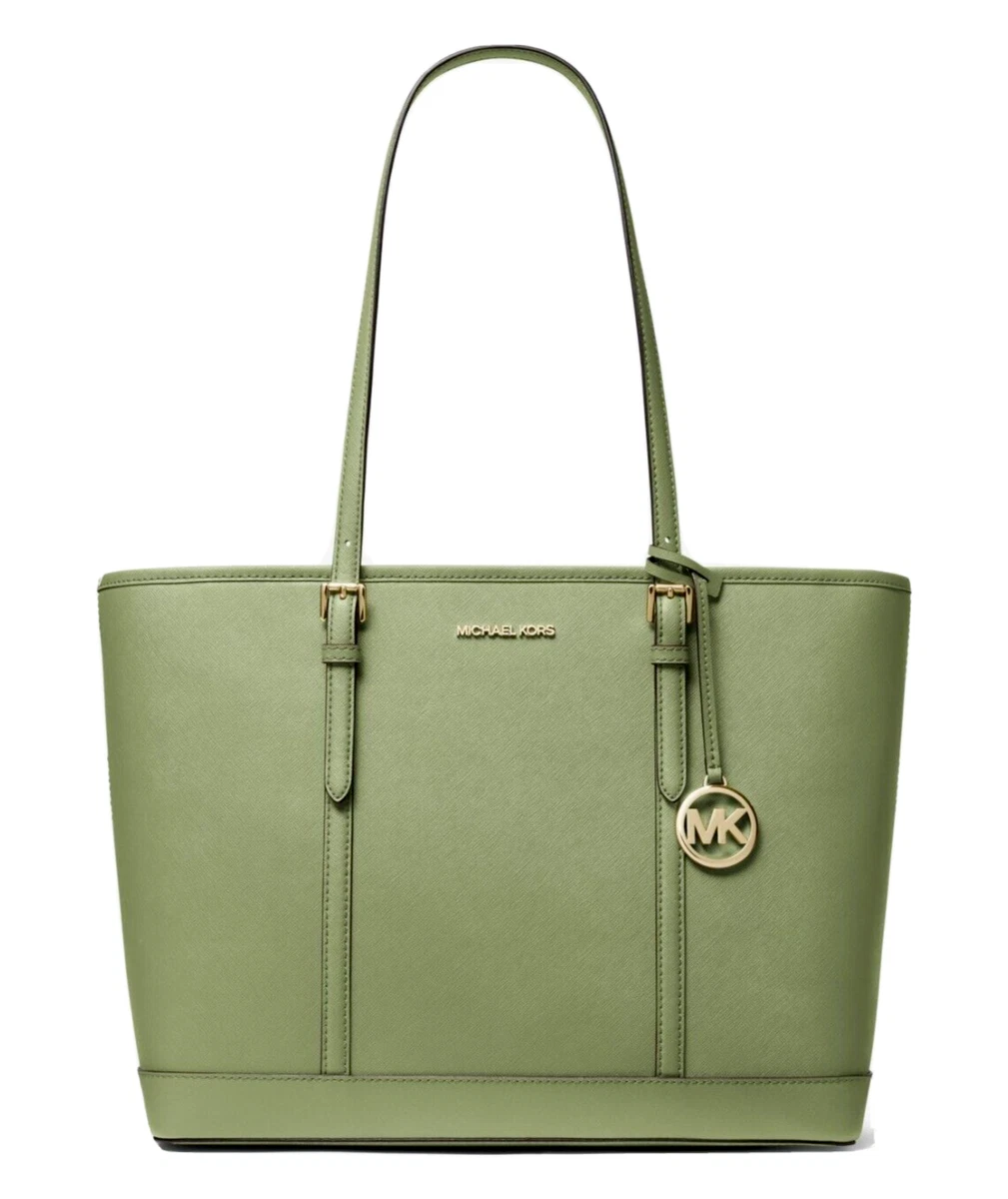 MICHAEL Michael Kors Edith Large Saffiano Leather Satchel in Green