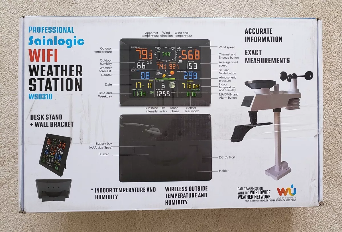 Sainlogic Pro Wi-Fi Weather Station Base Station 10