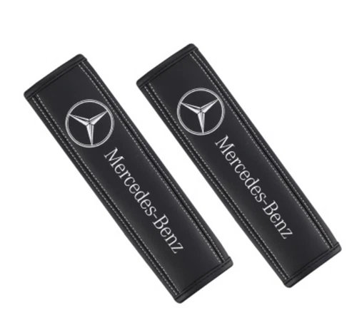 2pcs Car Seat Belt Cover Shoulder Cushion Pad Real Leather For Mercedes-Benz - Bild 2 von 12