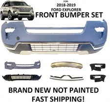 Fits 2018-2019 Ford Explorer New Front Complete Bumper Cover With Fog  Set