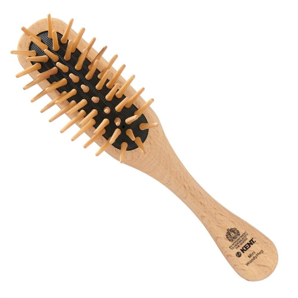Kent MINI WOODYHOG Wood Phat Wooden Quill HAIRBRUSH Woody Hog BRUSH