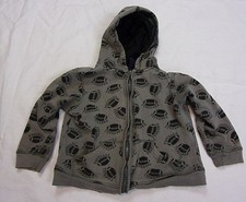 Authentic Graphite Boys Jacket Size 5 Gray Football Zipper Hood Pockets