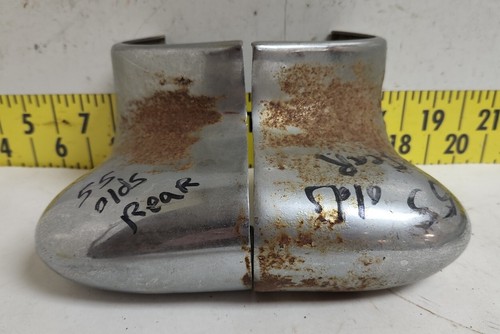 Used OEM RH/Right&LH/Left Rear Core Chrome Bumper Guards 1955 Oldsmobile (SVM124 - Picture 2 of 12