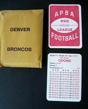 APBA Pro League Football 1979 DENVER BRONCOS original Player Cards Morton QB