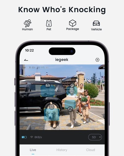 ieGeek 2K HD Video Doorbell Camera with Chime Smart Video Door bells with Camera - Picture 6 of 14