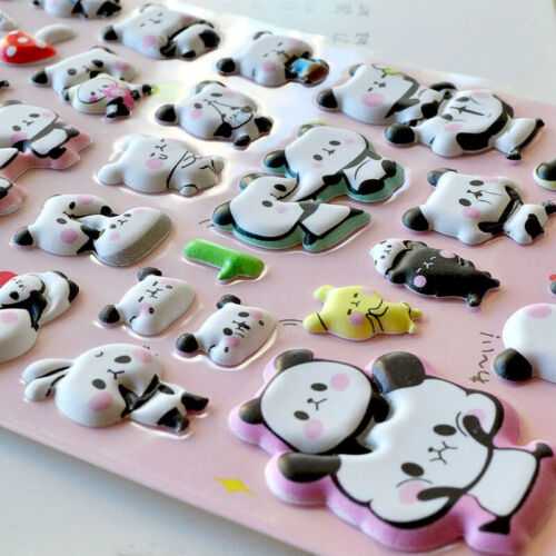 1Pcs Cartoon Panda 3D Stickers Cute Foam PVC Sticker Notebook Laptop Decal _cu - Afbeelding 1 van 10