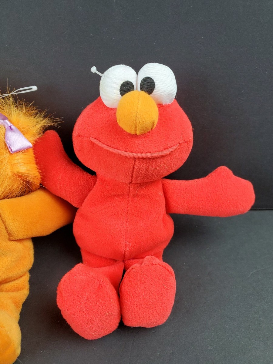 Vintage Sesame Street Beans Plush Set 3 Elmo Zoe Rubber Duckie