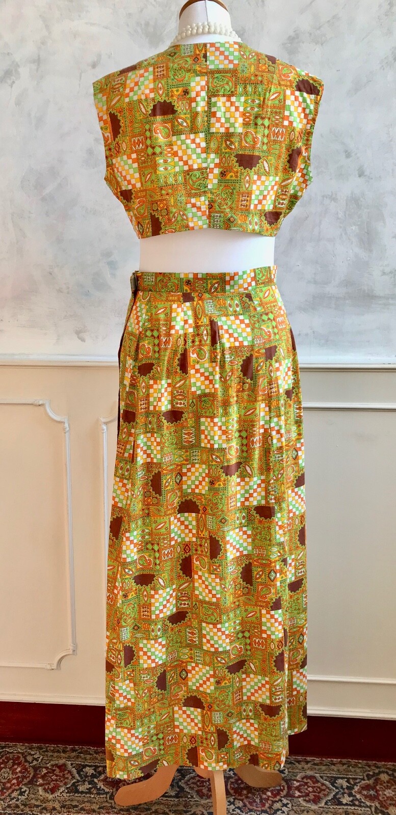 Vintage 1960's Patchwork Geometric Psychedelic 2 … - image 7