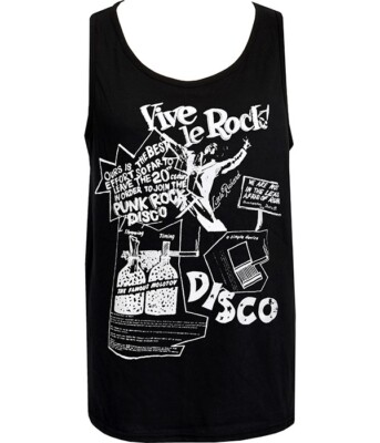 Vive le Rock Punk Tank Top Seditionaries Style Herren Schwarz Trägershirt