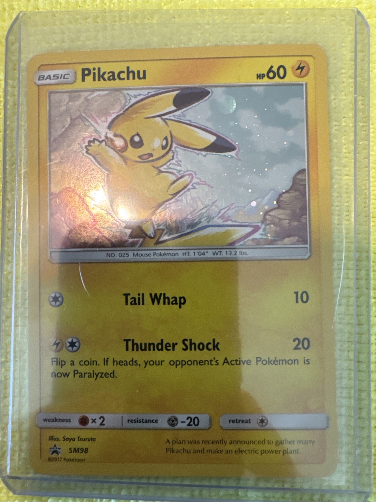 Pokémon Pikachu TCG SM Black Star Promo SM98 Holo Card NM Condition