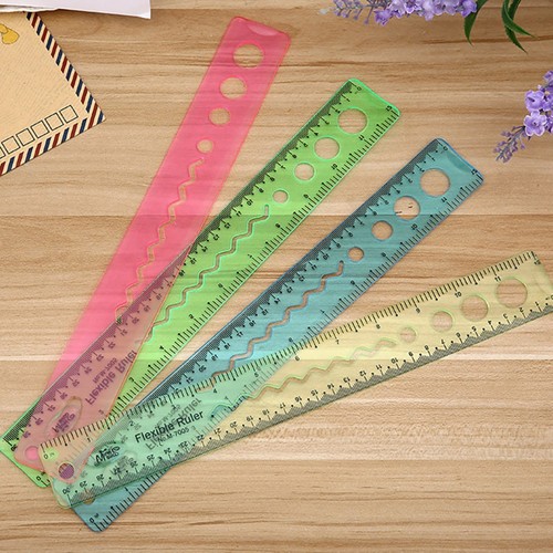 Convinient Ruler 12 Pcs Convenient Flexible Rulers Wear-resistant Clear Rulers Portable ...