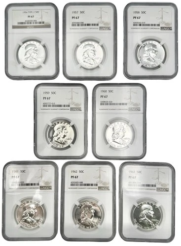 1956-1963 Franklin Silver Half Dollar NGC PF67