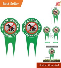 2 Pack Aluminum No Poop Dog Signs Polite Yard Lawn Pet Care 12x6