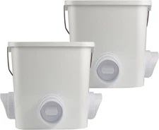 Automatic Chicken Feeder Set 20lb Hanging No Waste Poultry Feed Container