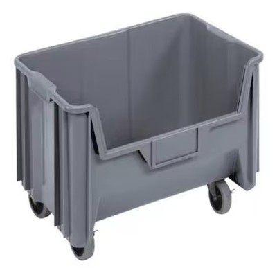 Quantum Storage Systems Qgh705mobgy Mobile Storage Bin, Polyethylene, Gray, 12