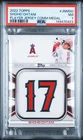 2022 TOPPS PLAYER JERSEY COMMEMORATIVE MEDALLION #JNMSO SHOHEI OHTANI PSA 7