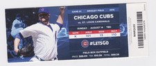 8/14/2016 Cardinals at Cubs ticket - Anthony Rizzo HR 400th career RBI