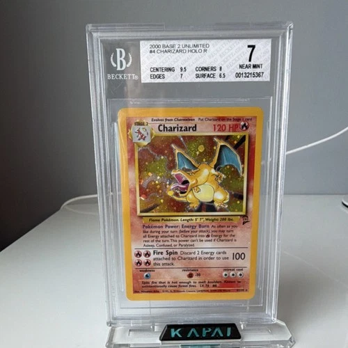 Pokémon Charizard Base Set 2 Holo Rare 004/130 Beckett BGS 2000 Unlimited