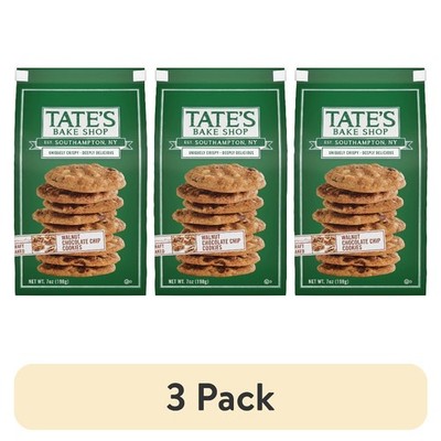 (3 pack) Tate's Bake Shop Walnut Chocolate Chip Cookies, 7 oz