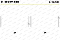 Pleuellager Glyco 71 4080 4 STD Passend FÜR Fiat Passend FÜR Iveco UAZ