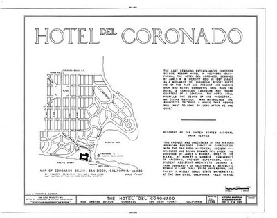 Photo:Coronado California Hotel Del Coronado 1930s map historic photo HABS