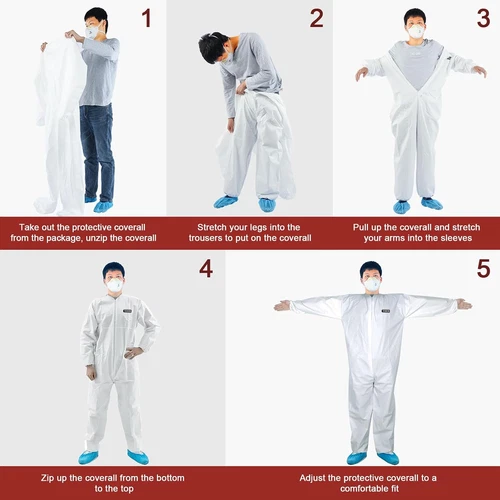 Hazmat Suit Disposable Coverall | Heavy Duty Full Body Painters Suit in 7 Sizes image 6