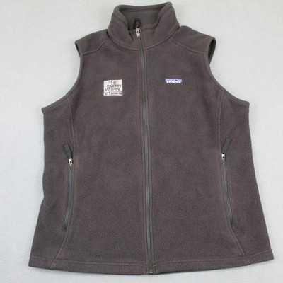 Patagonia Vest Mens Extra Large Black Synchilla Fleece Full Zip Logo Hiking