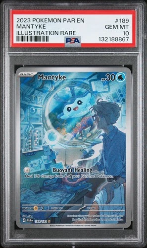 2023 POKEMON PAR EN-PARADOX RIFT ILLUSTRATION RARE #189 MANTYKE PSA 10