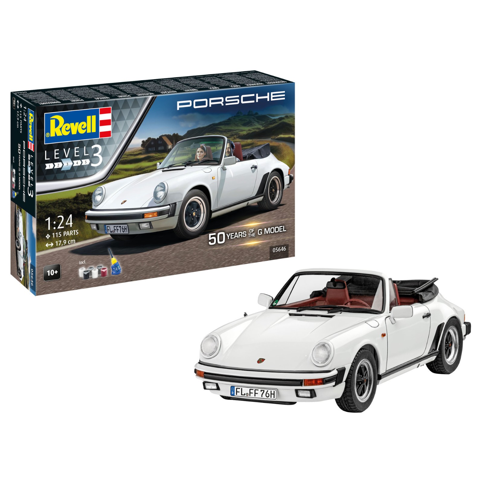Revell Porsche 911 G-Model Cabrio 50th Anniversary 1:24 Model Kit - Image 3