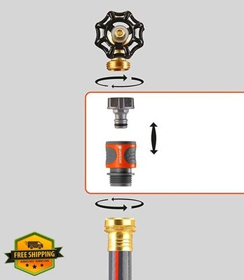 GARDENA 5-Piece Metal Quick Connect Hose Fittings 5/8'' or 1/2''
