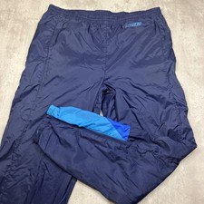 Vintage 90s Nike Trackpants Size L Made In USA Zip Ankle Blue Nylon Retro