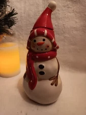 8in Snowman Candle Holder With Candle Snuffer For A Hat Great Winter Decoration