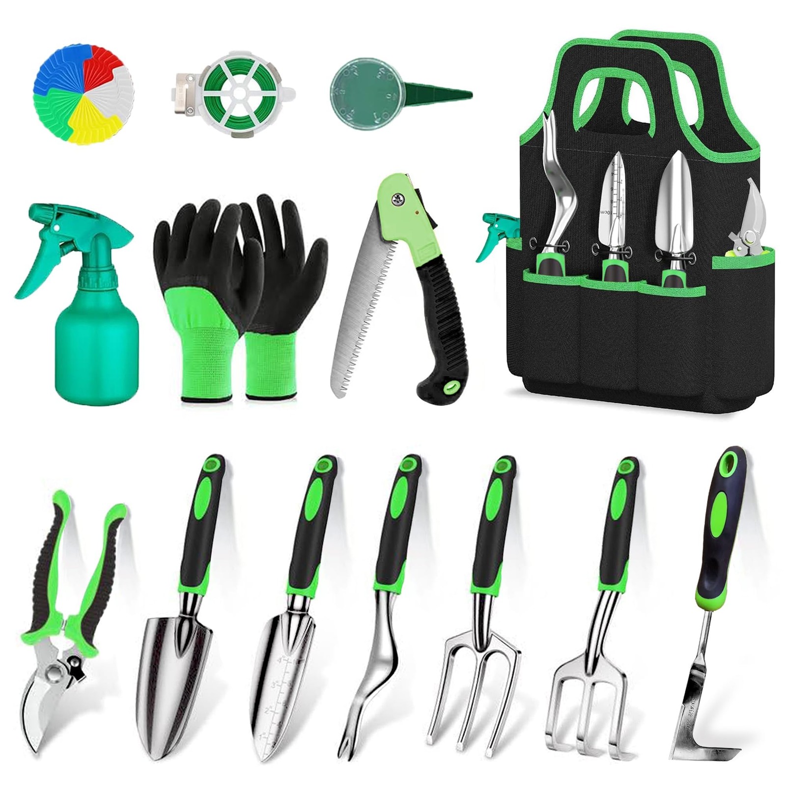 WNJ Garden Tool Set 14PCS Complete Set of Heavy-Duty Stainless Steel Gardening